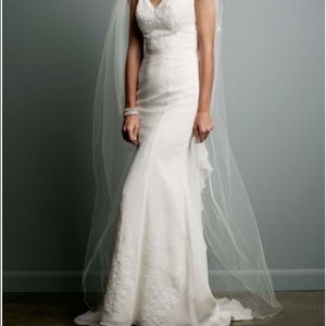 Galina Chiffon Ruffle Back Wedding Dress